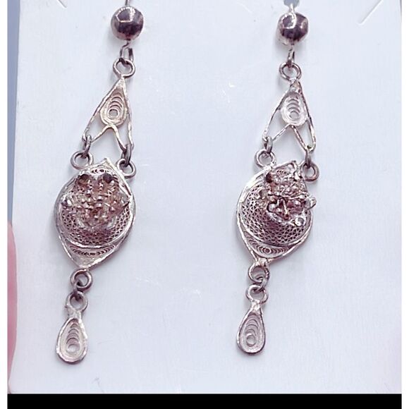 Vintage Canilini dangle earrings. Stunning wirework. - Picture 1 of 9